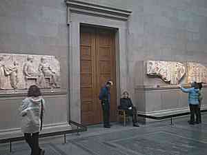 doorway in the British Museum masking missing section of Frieze
